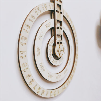 Wooden Wall Calendar Modern Simple Circular Rotating Design