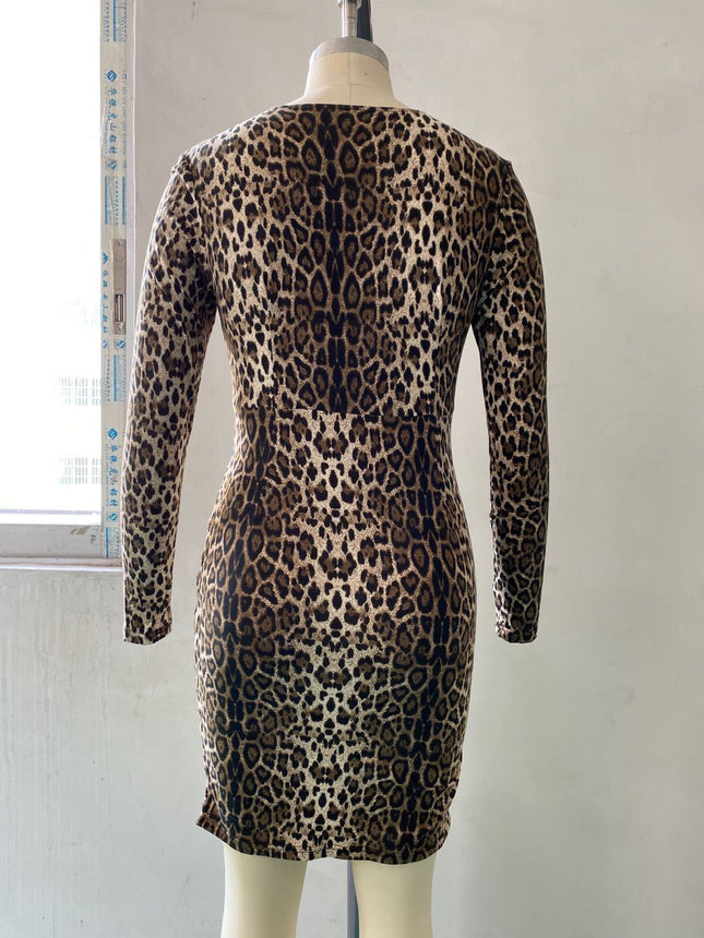 Mid-Waist Pullover Autumn And Winter V-neck Dress