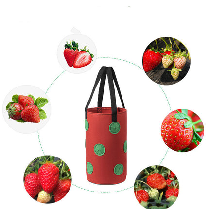 Strawberry Grow Bag Nonwoven Fabric Vertical Jardin Garden Hanging Plant Bag Vegetable Potato Planter Bag For Greenhouse