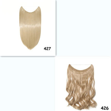 S-noilite 20 inches Invisible Wire No Clips in Hair Extensions Secret Fish Line Hairpieces Silky Straight Synthetic