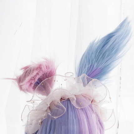 Harajuku Soft Girl Lolita-pruik Bonbonkleur Lolita Lang Krulhare