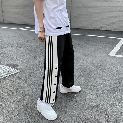 Men's Port Style Buttoned Straight Leg Sweatpants