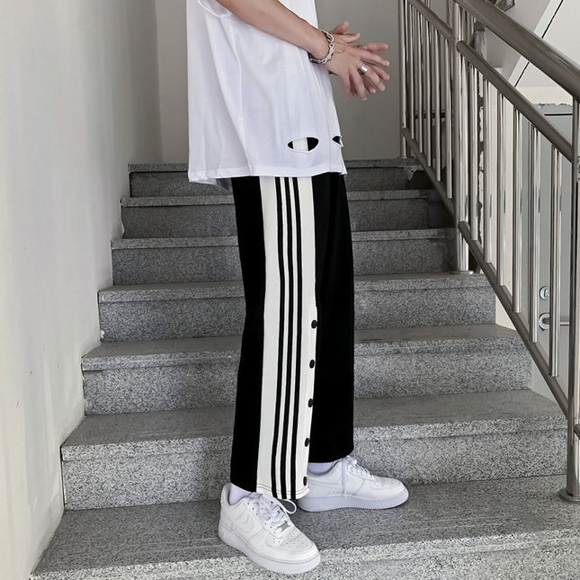 Men's Port Style Buttoned Straight Leg Sweatpants