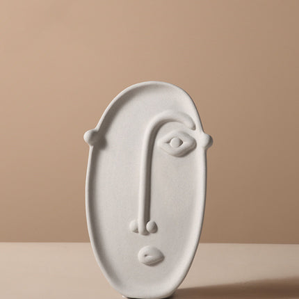 Nordic Creative Ceramic Vase Simple Face Decoration Bedroom Decoration Livingroom Porch Flower Arrangement Home Decoration