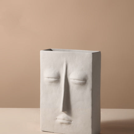 Nordic Creative Ceramic Vase Simple Face Decoration Bedroom Decoration Livingroom Porch Flower Arrangement Home Decoration