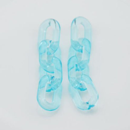 Colorful Transparent Jelly Chain Buckle Earrings