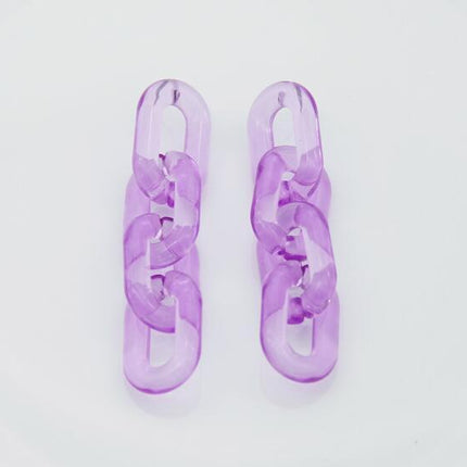 Colorful Transparent Jelly Chain Buckle Earrings