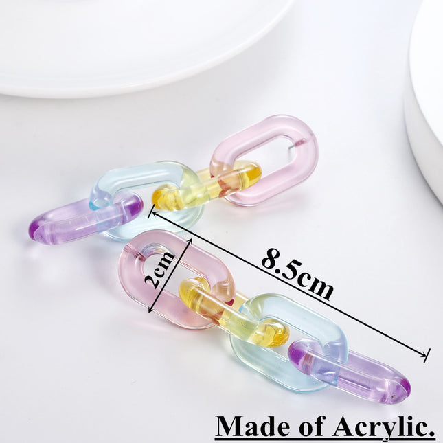 Colorful Transparent Jelly Chain Buckle Earrings