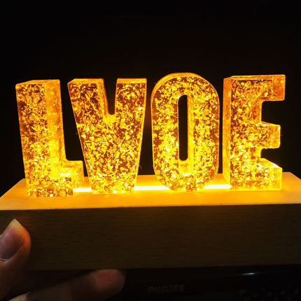 Eternal Flower USB Power LED Night Light LOVE Letter LED Dried Floral Rose Lamp