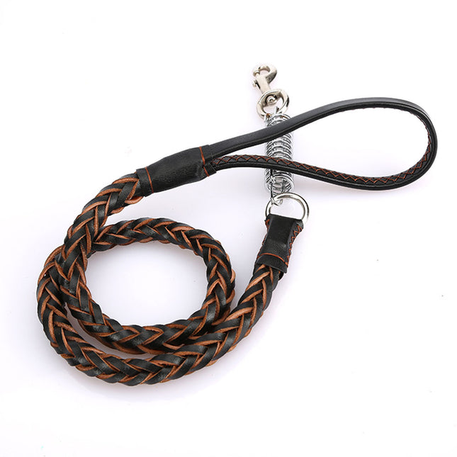 Pet Eight-strand Cowhide Spring Traction Rope