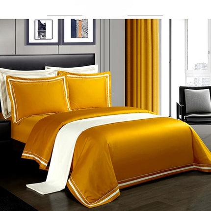 Vierstuk Katoenbeddegoed Hotelstyl Eenvoudige Effekleur Duvet Cover