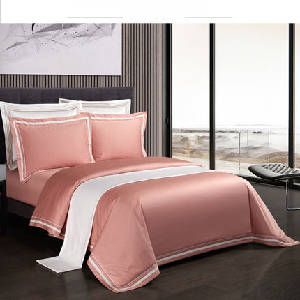 Vierstuk Katoenbeddegoed Hotelstyl Eenvoudige Effekleur Duvet Cover