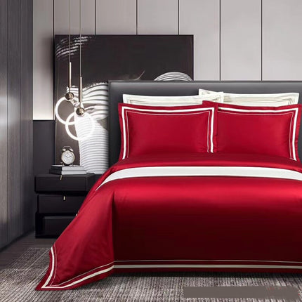 Vierstuk Katoenbeddegoed Hotelstyl Eenvoudige Effekleur Duvet Cover