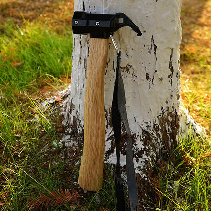 Hammer Copper Outdoor Tent With Wooden Handle Anti-slip Rope Brass Camping Hammer for Pulling Tent Nail Peg Survival Tool