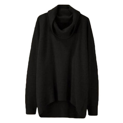 Turtleneck irregular top sweater