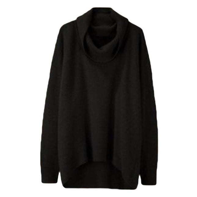 Turtleneck irregular top sweater