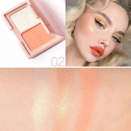 Two-Tone Delicate Natural Blush Highlighter Powder Repairing Palette