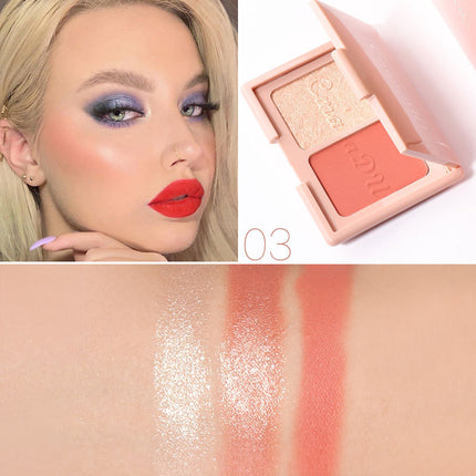 Two-Tone Delicate Natural Blush Highlighter Powder Repairing Palette