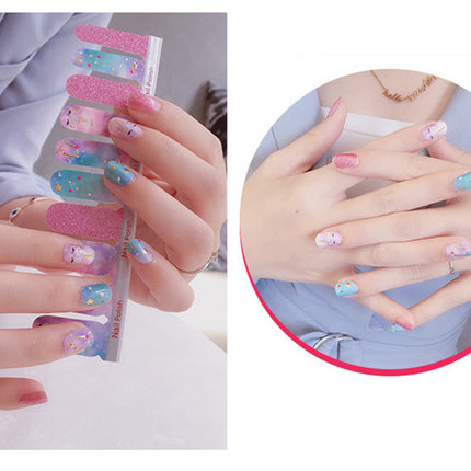 Shell Nail Sticker 3D Bronzing 20 Nail Stickers Double Row Nail Sticker
