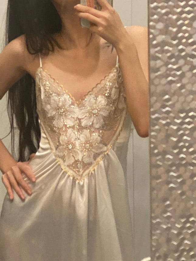 High-end Atmospheric Silk Sling Strap Temperament French Light Luxury Dress