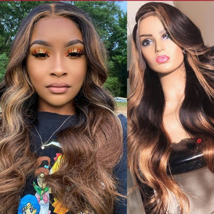 Wig European And American Long Curly Hair Wavy Curly Hair Front Lace African Women Chemical Fiber Wig Cover