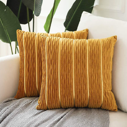 Eenvoudige Luukse Gestreepte Fluweel Kussingsloop Kussing Kussingsloop Kussingstrekke vir Sofa Flanel Fluweel Sofa Kussingsloop