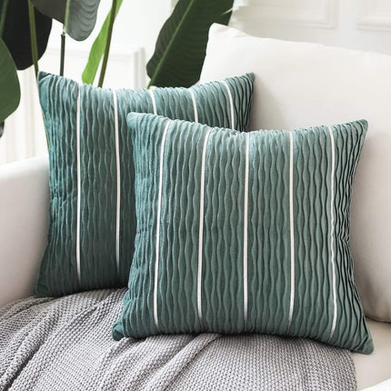 Eenvoudige Luukse Gestreepte Fluweel Kussingsloop Kussing Kussingsloop Kussingstrekke vir Sofa Flanel Fluweel Sofa Kussingsloop