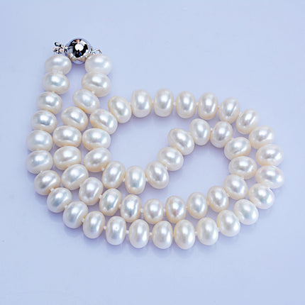 Dailan Juweliersware Varswater Pêrel Halssnoer 10-11mm Gestoomde Brood Ronde Sterk Lig Bal Knoop Halssnoer Juweliersware Fabriek Groothandel