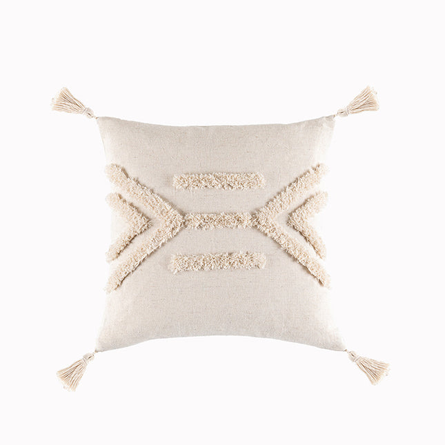 Boheemse Bekende Styl Geknoopte Kussingsloop Moderne Minimalistiese Kussingsloop Geometriese Kwastjie Kussingsloop