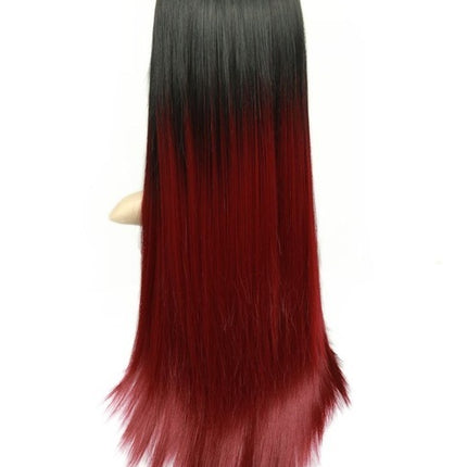 Synthetic Fiber Straight Long Pink Wigs For Women Good Wig