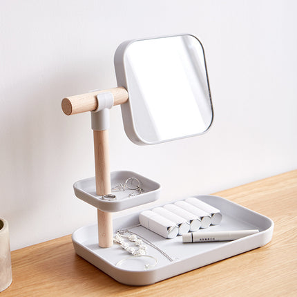 Desktop Skoonheidsmiddels Opbergkas Grimeerborsel Lipstiffie Masker Velsorgprodukte Met Spieël Kaptafel Afwerkingrak