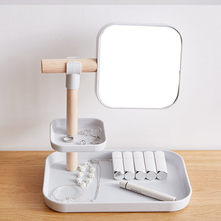 Desktop Skoonheidsmiddels Opbergkas Grimeerborsel Lipstiffie Masker Velsorgprodukte Met Spieël Kaptafel Afwerkingrak