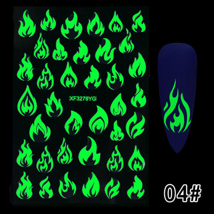 Halloween Party Luminous Adhesive Nail Stickers