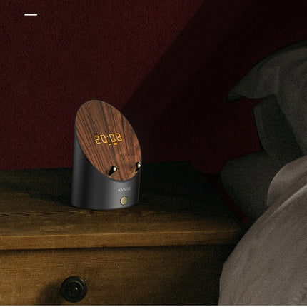 Wooden Speaker Smart Induction Speaker Phone Holder Portable Mini Desktop Wireless Alarm Clock Bluetooth Speaker