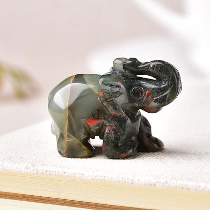1 STK Natuurlike Kristal Rooskwarts Olifant Ametis Obsidiaan