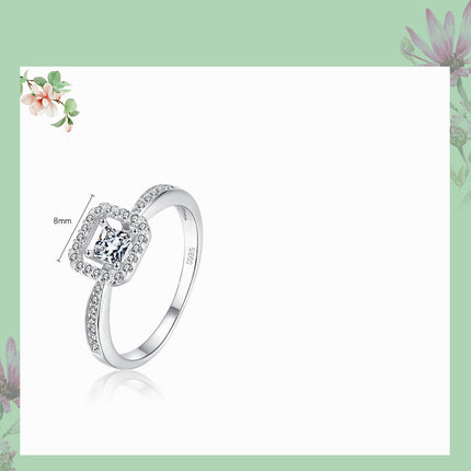 Sterlingsilwer Ring Vroulike Vierkantige Hol Populêre Vroulike Ring