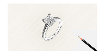 Klassieke Luukse Versilwerde Platinumring Met Diamant