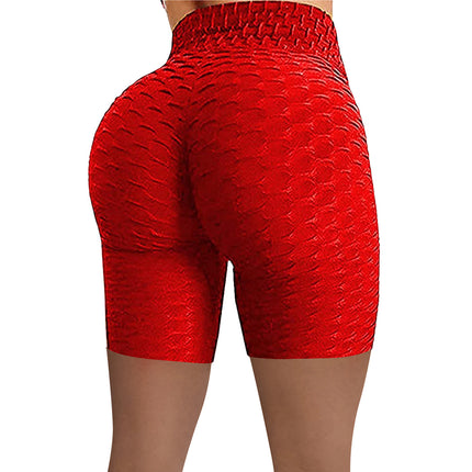Ladies High Waist Hip Sports Pants Jacquard Bubble