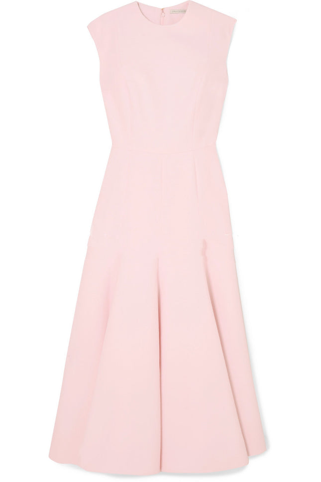 Spring And Summer New Pink Sweet Round Neck Large Skirt Dress Women