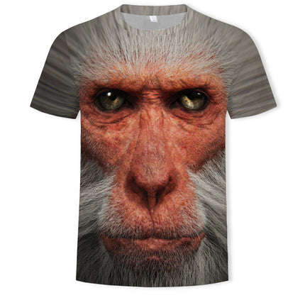 Animal Monkey Print 3D Digital Printing Men's T-Shirt