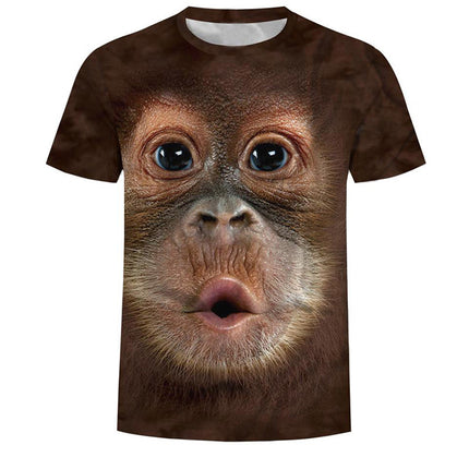 Animal Monkey Print 3D Digital Printing Men's T-Shirt