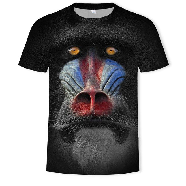 Animal Monkey Print 3D Digital Printing Men's T-Shirt