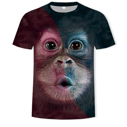 Animal Monkey Print 3D Digital Printing Men's T-Shirt