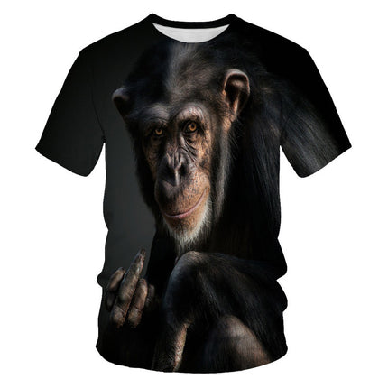 Animal Monkey Print 3D Digital Printing Men's T-Shirt