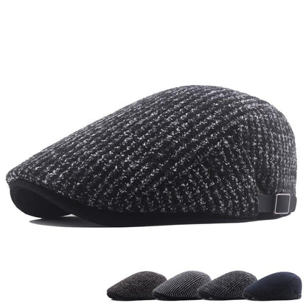 Solid Color Knitted Beret Men's Winter Thickening