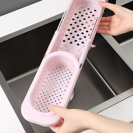 Telescopic Sink Rack Soap Sponge Holder Kitchen Sinks Organizer Adjustable Sinks Drainer Rack Storage Basket Kitchen Accessories
