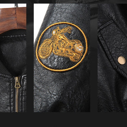 Plush Thick Leather Men'S Jacket