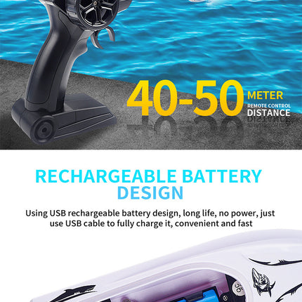New Electric Shark RC Boat Vehicles Waterproof Swimming Pool Simulation Model Toys 2 In 1 High-speed Remote Control Boat