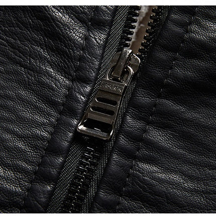 Men Plus Plush Plus Thick Leather Jacket Youth Leisure Large Size