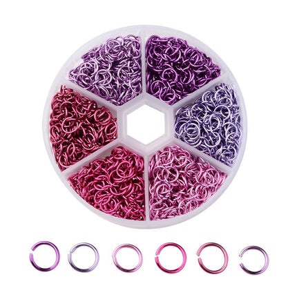 Springringetjie Verbindende Ring Kombinasie Stel Handgemaakte Selfdoen Juweliersware Toebehore 6Mm Kleur Aluminium Ring Oopmaak Ring